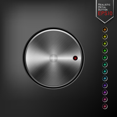Realistic metal button