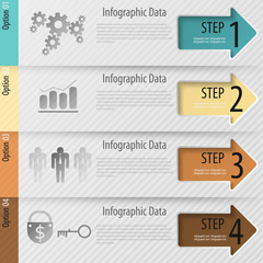 Modern inforgraphics options banner with arrows