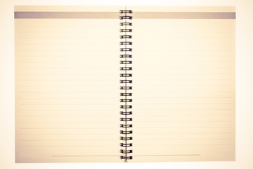 retro opened notebook