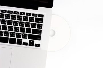 laptop and compact disc