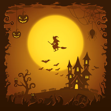 Scary house, Halloween background