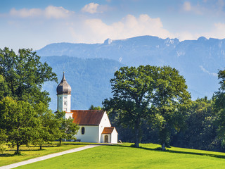 chapel on green meadow