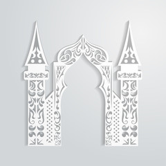 Abstract background with paper arch in the Asian style