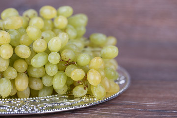 Green ripe grapes