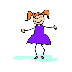 hand drawing happy kids