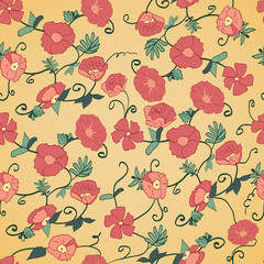 Red Poppy Seamless Textured Background