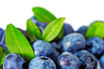 Heap  fresh blueberrys  isolated on white background