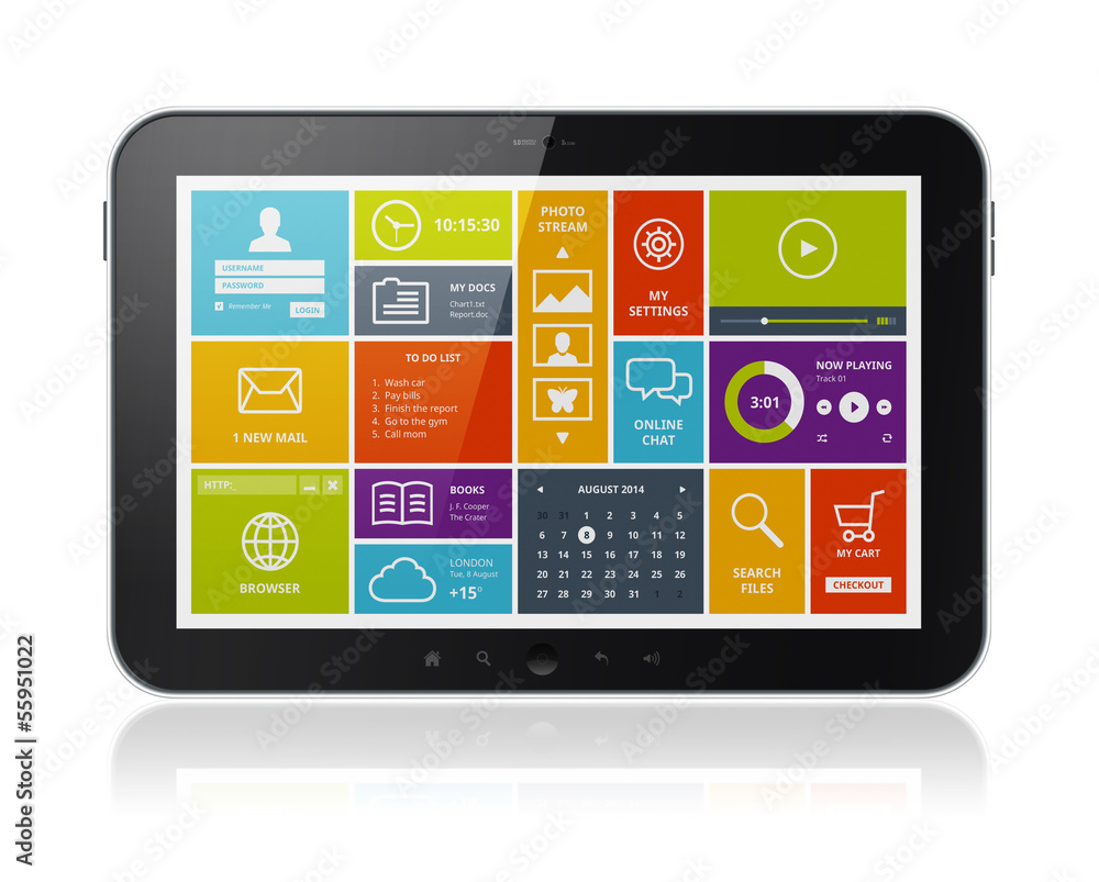 Poster digital tablet with modern ui