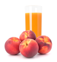 Peach fruit juice in glass