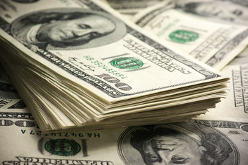 Dollars stack close-up