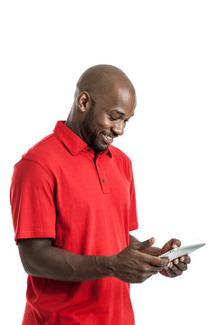 Handsome Black Man with Tablet PC