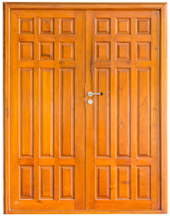 wooden door on a white background