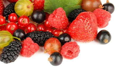 Ripe berries isolated on white