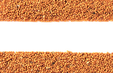 Mustard seeds isolated on white