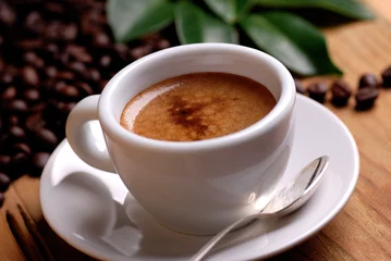 Foto op Plexiglas caffè espresso nella tazzina bianca © al62