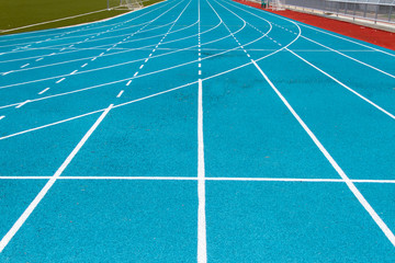 Blue running track