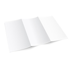 Blank trifold paper brochure.