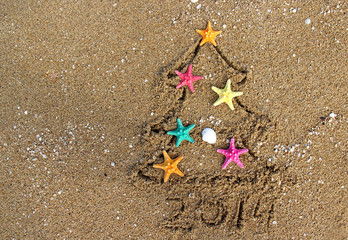 Christmas and New Year 2014 on the beach