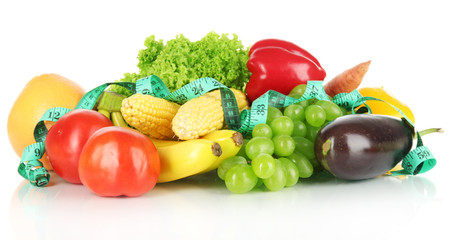 Fresh vegetables isolated on white