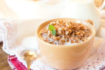 Buckwheat porridge with milk