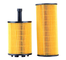 Filters of oil isolated on white