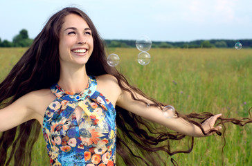 Happy young beautiful woman