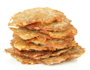 Potato pancakes, isolated on white