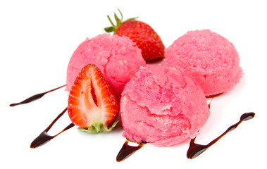 Delicious ice cream isolated on white