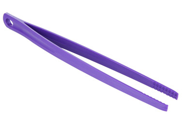 Plastic kitchen tongs isolated on white