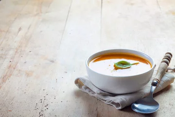 Keuken spatwand met foto bowl of squash soup © Mara Zemgaliete