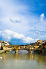 Obraz premium Ponte Vecchio in blue sky, Florence, Italy