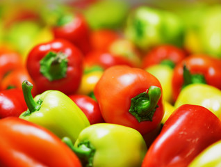 Fresh sweet peppers. Vegetable background