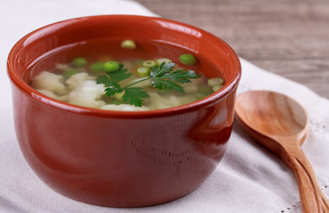 soup with fresh vegetables