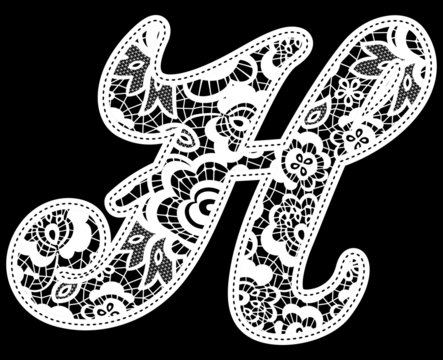 lace wedding initial h