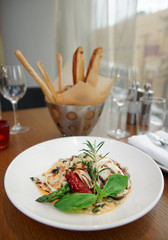 Risotto with sun-dried tomato and herbs