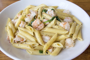 Prawns Spinach Basil Penne Pasta