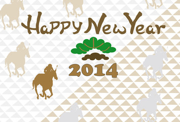 馬のイラスト年賀状