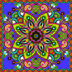 Traditional ornamental floral paisley bandanna.