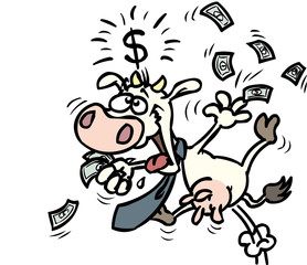 cash cow - business cartoon
