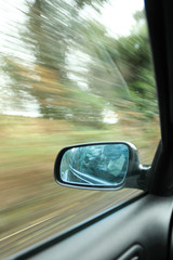 car on the road wiht motion blur background