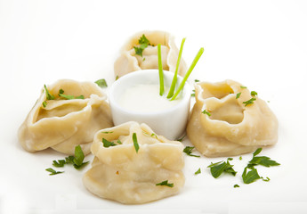 meat dumplings on a plate