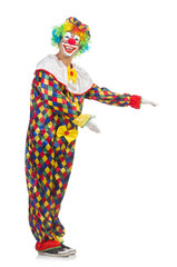 Funny clown isolated on white