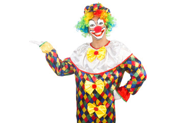 Funny clown isolated on white