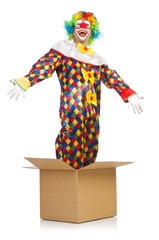 Clown jumping out of the box