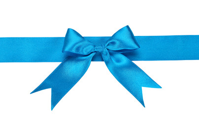 blue ribbon with bow