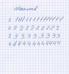 child's hand painted numbers