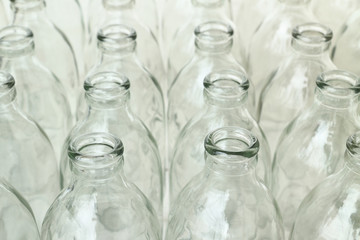 Group of empty glass bottles