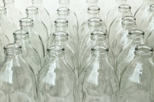 Group of empty glass bottles