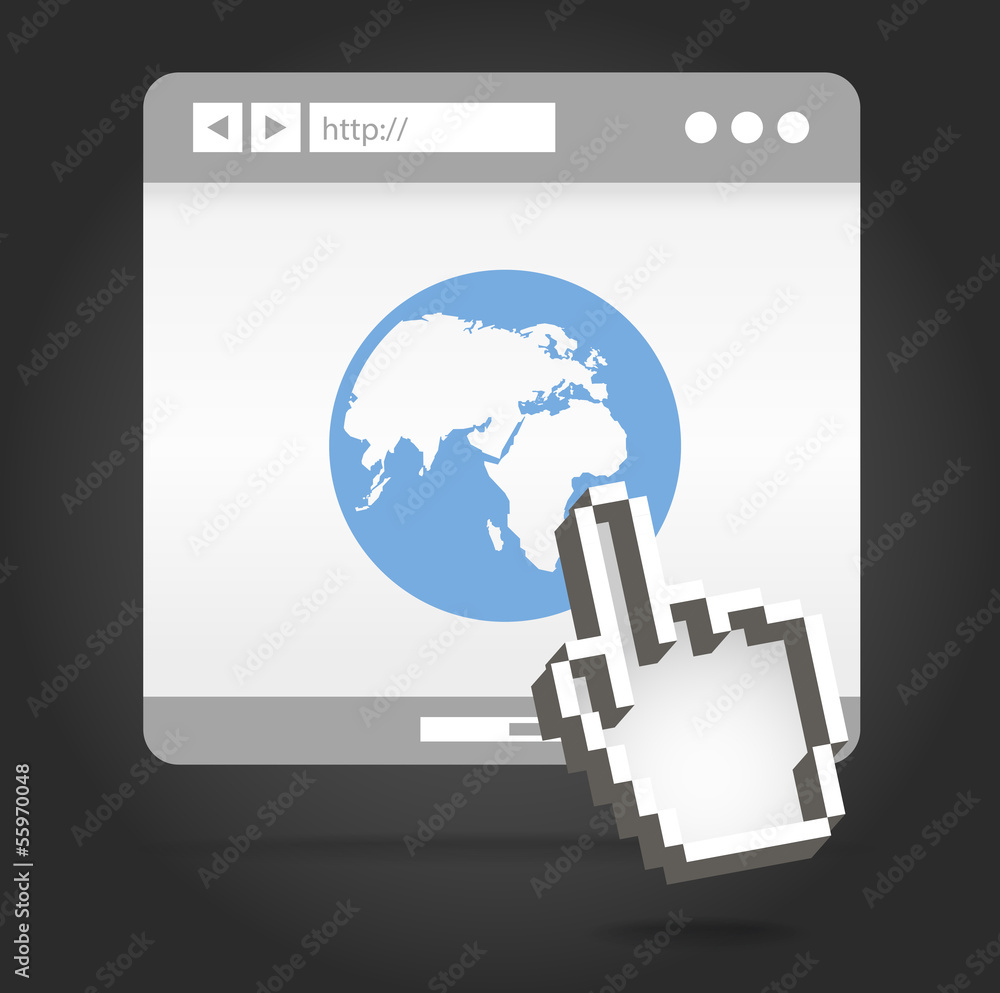 Aufkleber open window of web browser