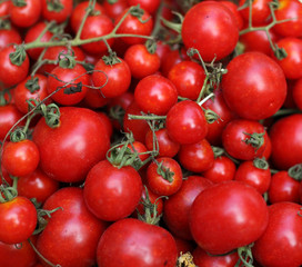 Red tomatoes at open air market
